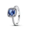 Pandora Anello Punto Luce Quadrato Blu Grande