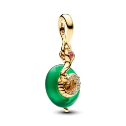Pandora Charm Pendente Serpente Vetro di Murano verde
