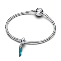 Pandora Charm Pendente Cornino Portafortuna Turchese
