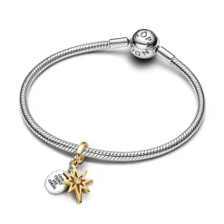 Pandora Charm Pendente Stella Polare da incidere con diamante creato in laboratorio