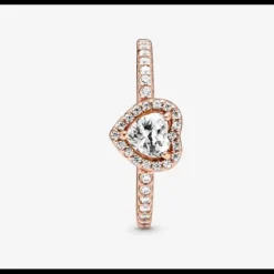 Pandora - Anello con cuore in rilievo scintillante