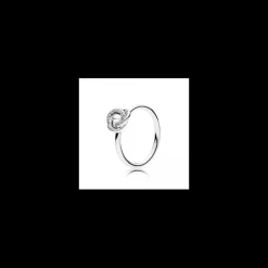 Pandora - Anello con perla sintetica bianca Nodo scintillante