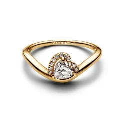 Pandora - Anello Onda con Cuore Luminoso