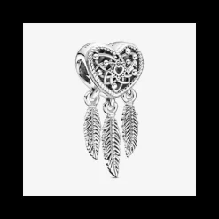 Pandora - Charm Openwork Acchiappasogni Cuore Tre Piume
