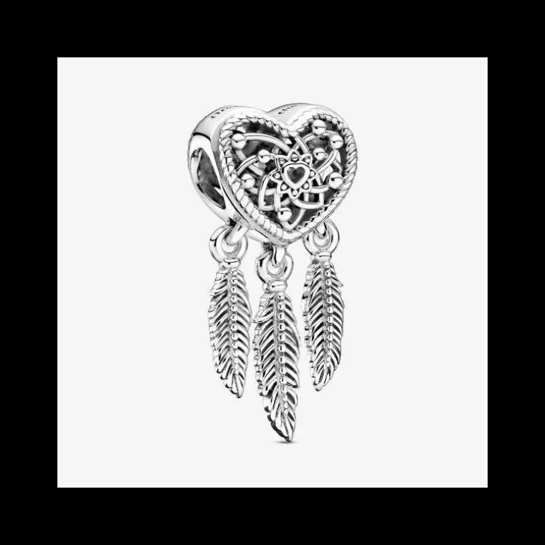 Pandora - Charm Openwork Acchiappasogni Cuore Tre Piume