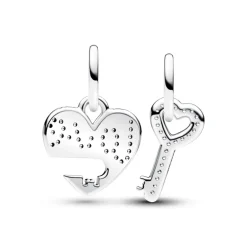 Pandora - Charm Pendente Divisibile Cuore e Chiave