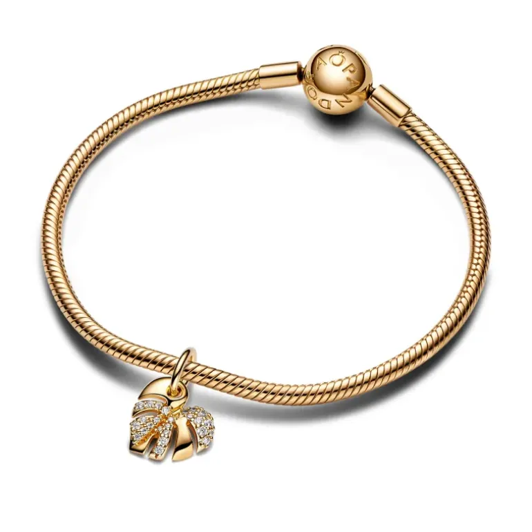PANDORA - Charm Pendente Foglia di Monstera Scintillante