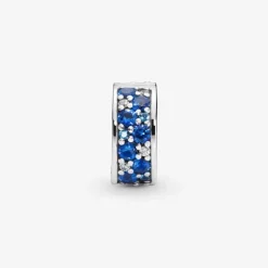 Pandora Clip con pavé blu