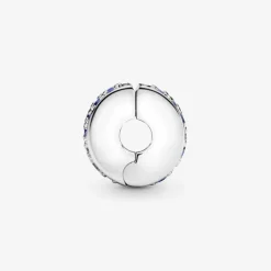 Pandora Clip con pavé blu