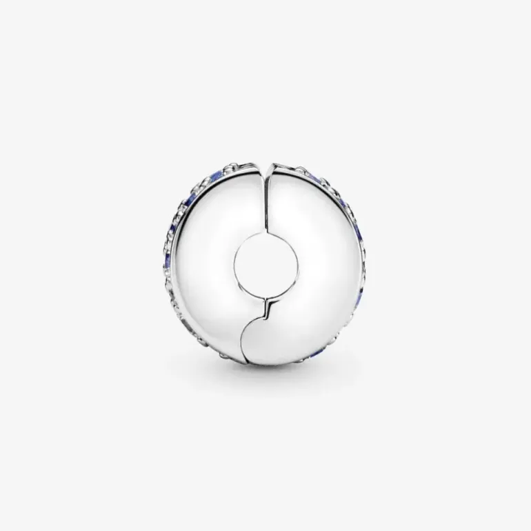 Pandora Clip con pavé blu