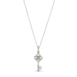 Pandora - Collana bicolore Chiave e fiore