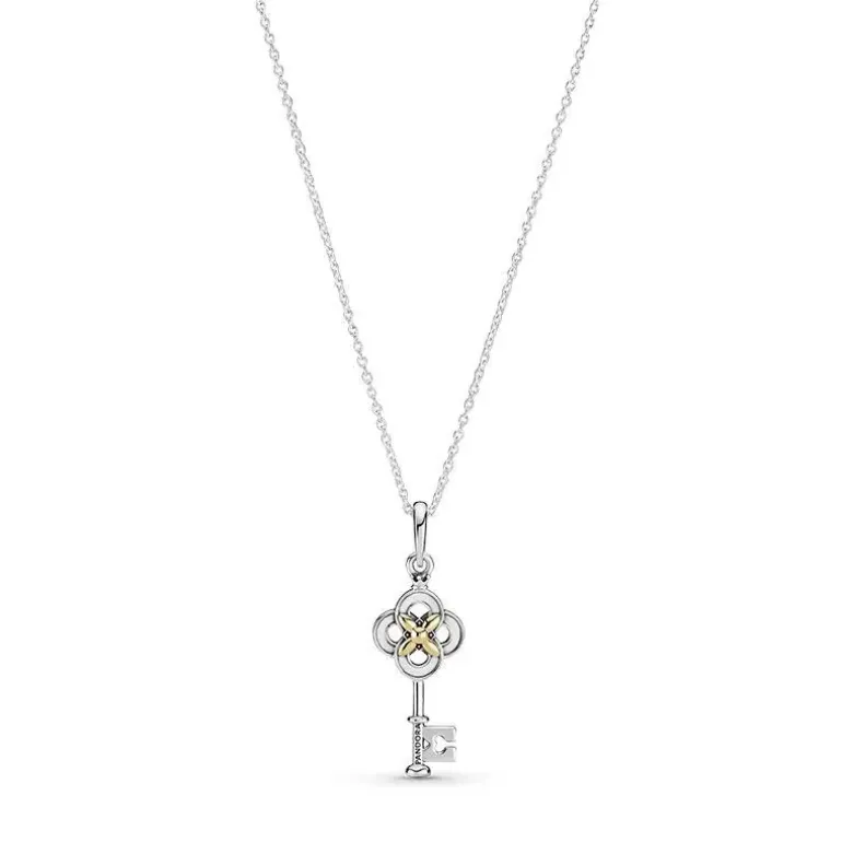 Pandora - Collana bicolore Chiave e fiore