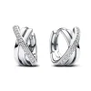 Pandora - Orecchini Cerchi Linee Intrecciate