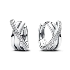 Pandora - Orecchini Cerchi Linee Intrecciate