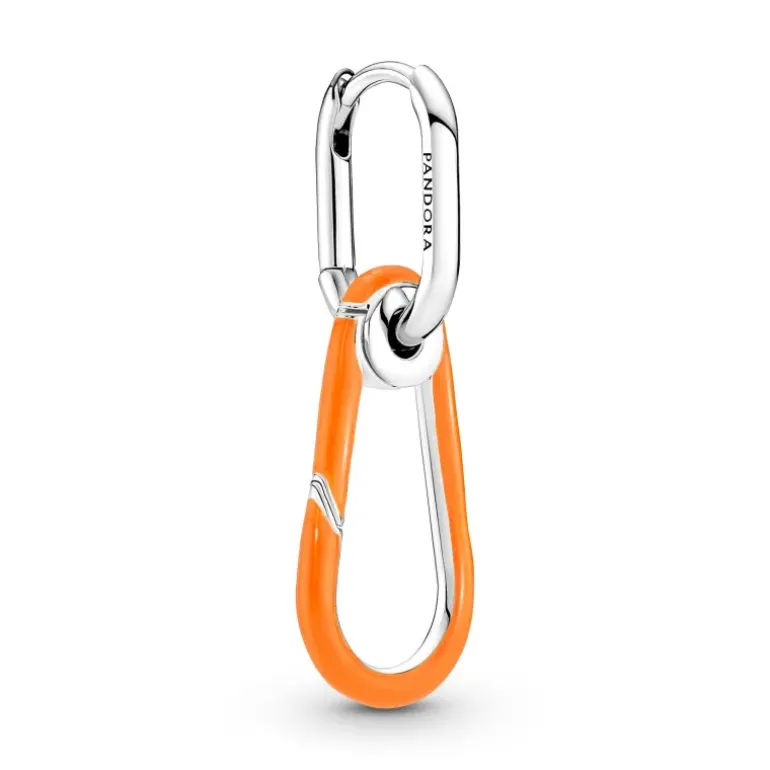 Pandora - Orecchino Doppio Link Arancione Pandora ME in Argento