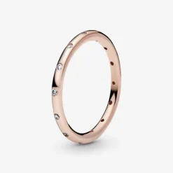 Pandora Anello a fascia scintillante semplice rosè