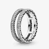 Pandora anello doppi cuori scintillanti