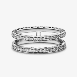 Pandora anello doppi cuori scintillanti