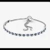 Pandora Bracciale blu scintillante con chiusura regolabile