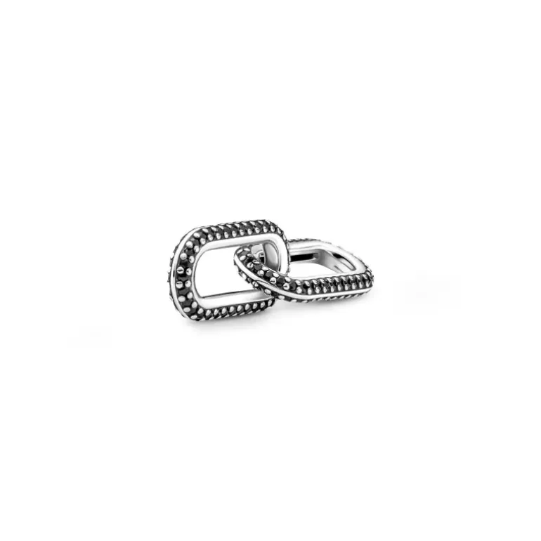 PANDORA charm Doppio Link Pietre Luminose Nere Pandora ME