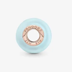 Pandora-Charm in vetro di Murano blu opaco