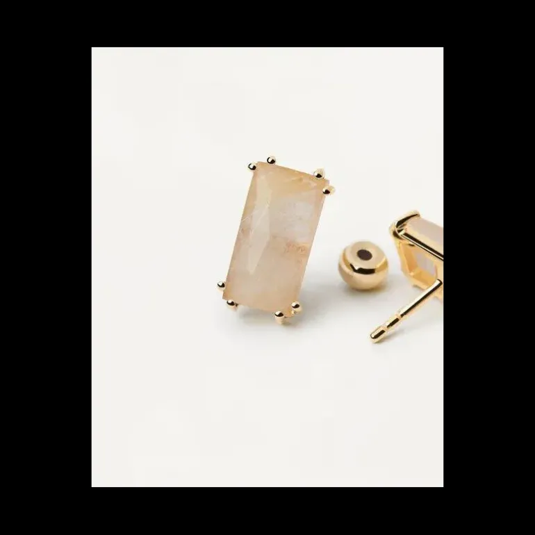 PDPAOLA - ORECCHINO SINGOLO MAIKO QUARZO RUTILATO