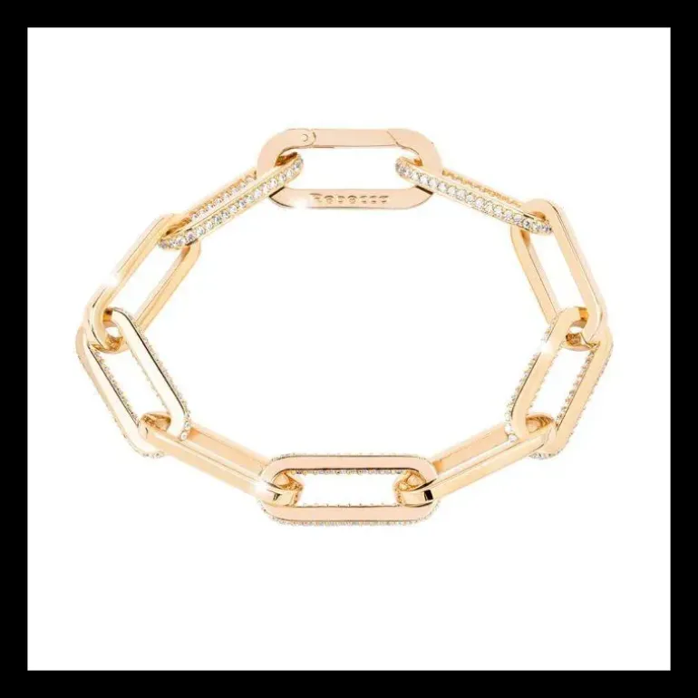 REBECCA - Bracciale con cinque maglie con pietre - L