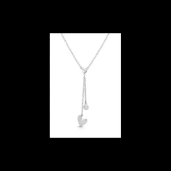 ROBERTO GIANNOTTI COLLANA A Y IN ARGENTO CON CIONDOLO CUORE E PAILLETTES