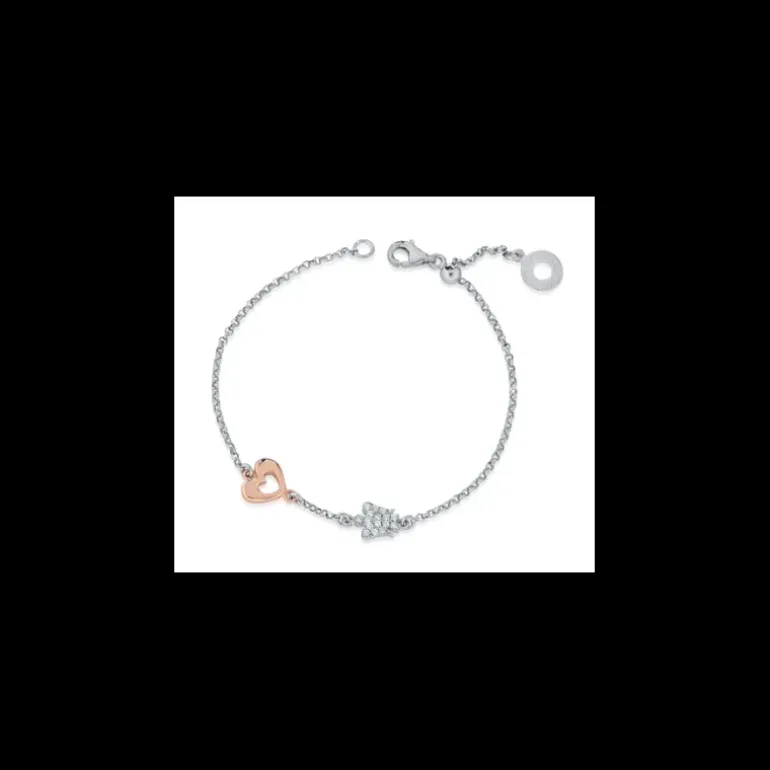 ROBERTO GIANNOTTI BRACCIALE CON ANGELO E CUORE IN ARGENTO ROSATO