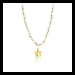 ROBERTO GIANNOTTI - COLLANA DI PERLE CON ANGELO IN ORO