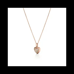 Roberto Giannotti - COLLANA CON CUORE IN ORO ROSA E DIAMANTI BROWN