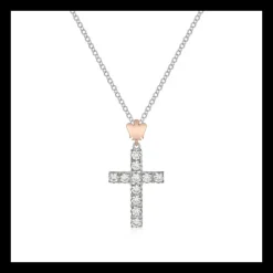 ROBERTO GIANNOTTI - COLLANA CROCE IN ARGENTO E ANGELO