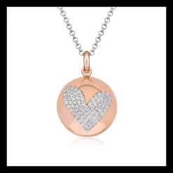 ROBERTO GIANNOTTI - COLLANA CHIAMA ANGELI IN ARGENTO ROSATO E CUORE DI ZIRCONI