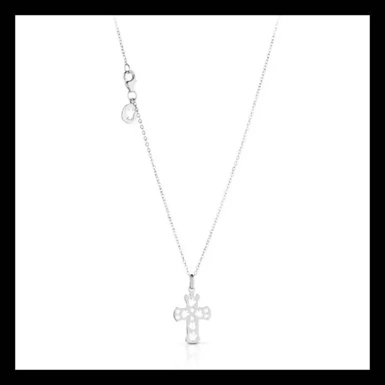 ROBERTO GIANNOTTI - COLLANA IN ORO BIANCO CON CROCE