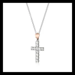 ROBERTO GIANNOTTI - COLLANA CROCE IN ARGENTO E ANGELO