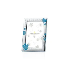 ROBERTO GIANNOTTI - CORNICE IN ARGENTO CON ANGELO, QUADRIFOGLIO, CUORE, STELLA E SOLE IN AZZURRO