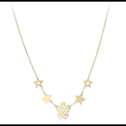 ROBERTO GIANNOTTI COLLANA CON ANGELO E STELLE IN ORO
