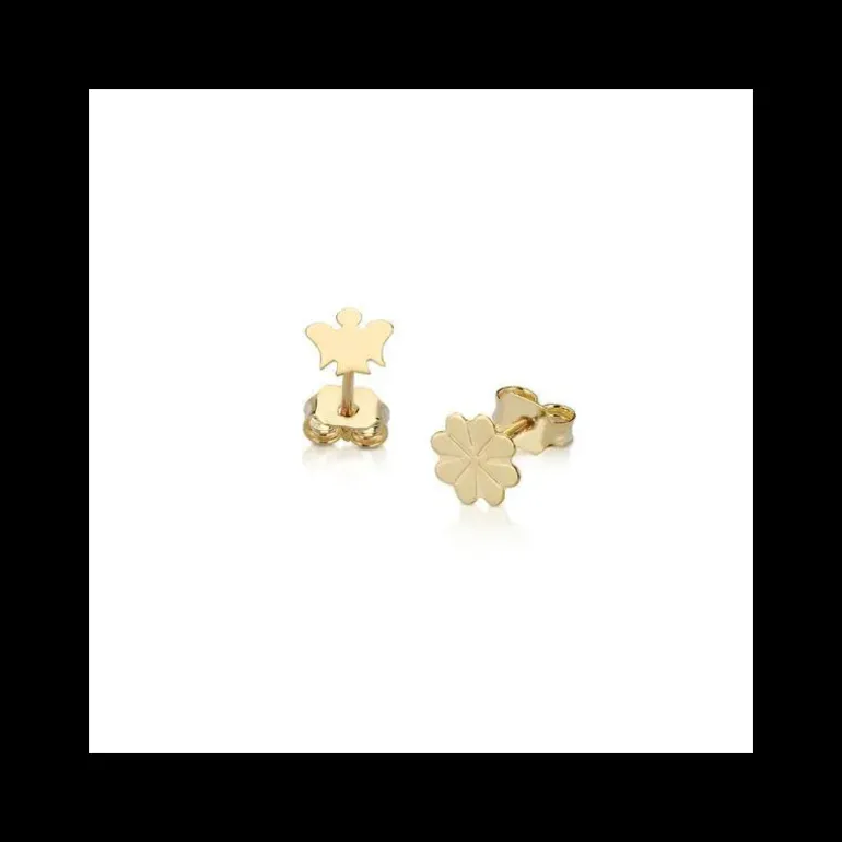 ROBERTO GIANNOTTI ORECCHINI ANGELO E QUADRIFOGLIO ORO