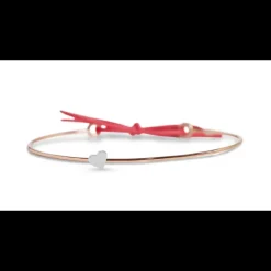 Rubinia Gioielli - Bracciale Filodamore in Oro Rosa 9kt e Cuore Piccolo in Argento 925
