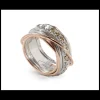 Rubinia Gioielli - Anello Filodellavita Prezioso - 13 fili in Oro Rosa 9kt, Argento 925 e Diamanti Brown