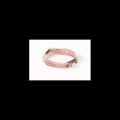 Rubinia Gioielli - anello Filodellavita con Solitario 7 fili in Oro Rosa 18kt con Diamante da 0.23ct