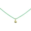 Rue des Mille - COLLANA GIROCOLLO CUORE VERDE FLUO ORO18KT