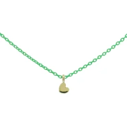 Rue des Mille - COLLANA GIROCOLLO CUORE VERDE FLUO ORO18KT