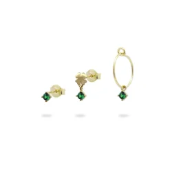 RUE DES MILLE - ORECCHINI TRIS QUADRIFOGLI E PUNTO LUCE