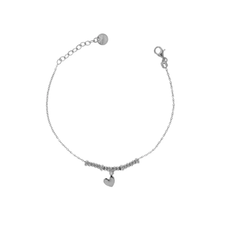 RUE DES MILLE - Bracciale micro anelli con soggetto a cuore
