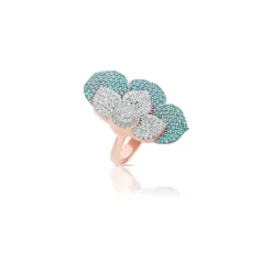 Sogni - Anello fiore pietre paraiba