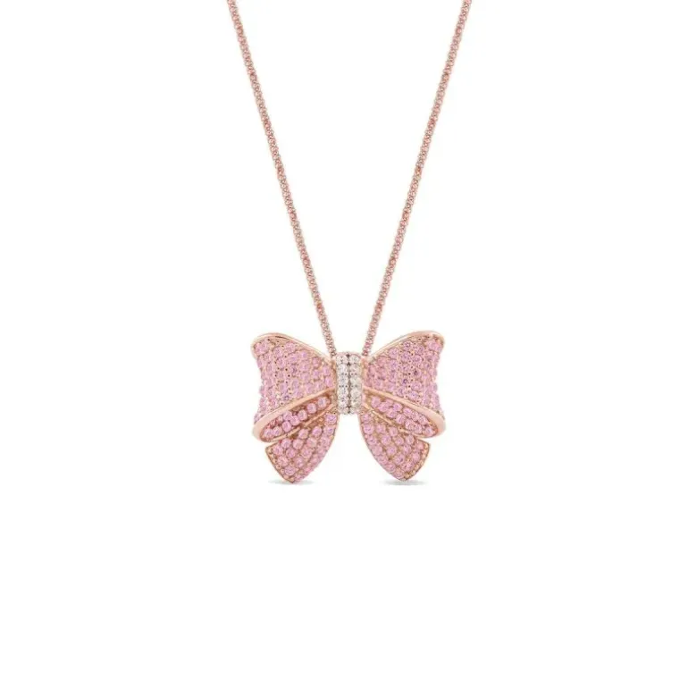 Sogni - Collana fiocco zirconi rosa