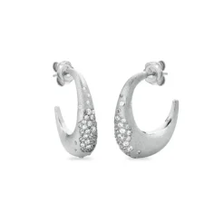 Sogni Gioielli - Orecchini satinati oro giallo zirconi bianchi