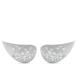 Sogni Gioielli - Orecchini satinati oro bianco zirconi bianchi