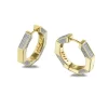 Sogni Gioielli - Orecchini ottagonali oro giallo zirconi bianchi
